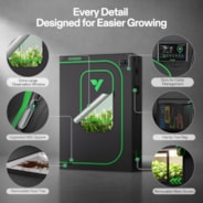 Grow Tent Pro P426 120 x 60 x 180 cm, High Reflective Mylar with 2000D Oxford Canvas & Heavy-Duty Metal Support