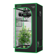 Smart Grow Tent Kit GIY-SGS-22 2x2, 1-Plant Complete System, with WiFi E42A Controller, 100W AeroLight SE LED Grow Light, and 4-inch AeroZesh G4 Ventilation Combo