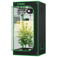 Starter Grow Tent Kit, 2 × 2ft 1-Plant System, WiFi-Controlled Grow System with Full Spectrum LED Grow Light, Automatic Ventilation, GrowHub Outlet A22 with Temperature and Humidity Sensor