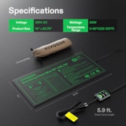 Seedling Heat Mat with Dual Digital Display Thermostat, 10" x 20.75" Black Warm Hydroponic Heating Pad for Seed Germination