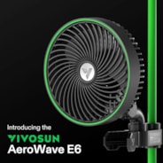 AeroWave E6 Clip-on Fan, EC Motor, Auto Oscillation Fan, Air Circulator For Grow Tent, White, 2 Pack