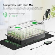 6-Pack Seed Starter Trays, 240-Cell Seed Starter Kit with 2 Set of LED Lights