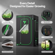 Grow Tent Pro 4x4 P448, High Reflective Mylar with 2000D Oxford Canvas & Heavy-Duty Metal Support 48"x48"x80"