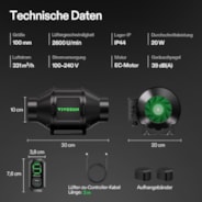 AeroZesh G4 Inline Fan 4″ with E12 Speed Controller, PWM-Controlled EC Fan for Grow Tent Ventilation