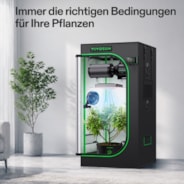 Smart Growbox Komplettset Pro 60 x 60 x 120 cm, Komplettes Grow-Set mit 2-in-1 LED-Lampe mit anpassbarem Spektrum, intelligenter GrowHub-Automatisierung, effiziente Belüftung & 360°-Luftzirkulation, 2000D Mylar-Growzelt