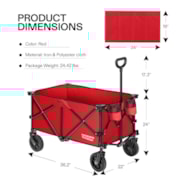 Heavy Duty Collapsible Folding Wagon, Red