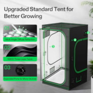 Smart Grow Tent Kit 4x4, Complete Indoor Grow System with Smart Controller, Full-Spectrum LED Grow Light, Ventilation System & 1680D Mylar Tent, 48"x48"x80"