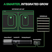 Smart Grow Tent Kit GIY-SGS-105 Pro 5x10, 12-Plant Complete System, with WiFi E42A+ Controller, 2x 650W VSFD6500 LED Grow Light, and 8-inch AeroZesh T8 Ventilation Combo