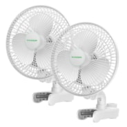 AeroWave A6 Patented Clip-On Fan with 2-Speed Adjustment, Horizontal Vertical Oscillation, 2 Pack, White