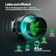 AeroZesh G6 Inline Fan 6″ with E12 Speed Controller, PWM-Controlled EC Fan for Grow Tent Ventilation