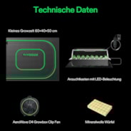 Clone Tent Kit 60 x 40 x 50 cm, with Seed Starter Tray, Heat Mat, AeroWave D4 Clip Fan, and Rockwool Cubes
