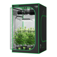 Smart Grow Tent Kit GIY-SGS-44 4x4, 4-Plant Complete System, with WiFi E42A Controller, 2x 200W AeroLight Wing SE LED Grow Light, and 6-inch AeroZesh G6 Ventilation Combo