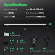 T5 Grow Lights for Indoor Plants, 5000K Full Spectrum 120W (8 x 15W), 2FT LED Plant Light Strip with Timer & Dimming Controller for Seed Starting, 8-Pack