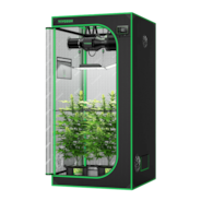 Smart Grow Tent Kit GIY-SGS-33 3x3, 3-Plant Complete System, with WiFi E42A Controller, 200W AeroLight Wing SE LED Grow Light, and 4-inch AeroZesh G4 Ventilation Combo