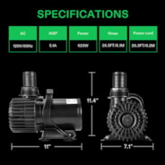 9000GPH Submersible Water Pump 620W High Lift for Pond Waterfall Statuary