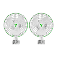 AeroWave E6 Clip-on Fan, EC Motor, Auto Oscillation Fan, Air Circulator For Grow Tent, White, 2 Pack