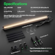 LumaRay Under Canopy Lights, Full Spectrum Dimmable LED Grow Lights for Grow Tents, Greenhouses, SGS Compatible