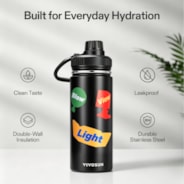 18oz Insulated Stainless Steel Water Bottle, Food-Grade & Leak-Proof, Portable for Home Office Sports Travel