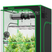 Smart Grow Tent Kit Pro 4x4, 4-Plant Complete System, with WiFi E42A+ Controller, 550W AeroLight LED Grow Light, 6-inch AeroZesh T6 Ventilation Combo, and AeroWave E6 Gen2 Clip-on Fan