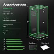 Grow Tent 2.3x2.3 S236, High Reflective Mylar with 1680D Oxford Canvas & Heavy-Duty Metal Support 28"x28"x63"