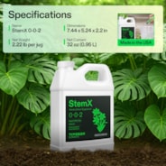 StemX (0-0-2) Silica for Plants, Soluble Silicon Plant Supplement Fertilizer, Liquid Nutrient Solution for Strong Stems, Healthy Leaves, Boost Plant Resilience & pH Balance, 32 oz