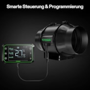 AeroZesh T6 Rohrventilator 15cm mit E42A WLAN-Controller für Temperatur und Feuchtigkeit, PWM-gesteuerter EC-Ventilator für Growbox-Belüftung
