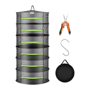 6-Layer Mesh Drying Rack Hanging Design with Green Zippers