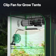 AeroWave E6 Clip-on Fan, EC Motor, Auto Oscillation Fan, Air Circulator For Grow Tent, Black