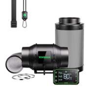 Smart Air Filtration Kit Pro 6″, AeroZesh G6 Inline Fan with E42A Temp. Humidity WiFi Controller, Carbon Filter & Ducting Combo
