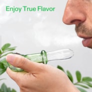 4” Classic Spoon Pipe, Glass Dry Pipe with Single Hole Push Bowl, Green