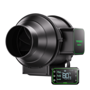 AeroZesh S4 Inline Fan 4″ with E42A Temp. Humidity WiFi Controller, PWM-Controlled EC Fan for Grow Tent Ventilation