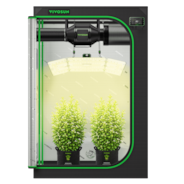 Smart Grow Tent Kit 4x2 Complete Indoor Grow System with Smart Controller, Full-Spectrum LED Grow Light & Ventilation Automation System, 1680D Mylar Tent 48"x24"x72"