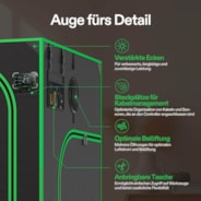 Growbox Pro 150x150x200cm P558, für 6-10 Pflanzen, großes Frontfenster, für den Indoor-Pflanzenanbau