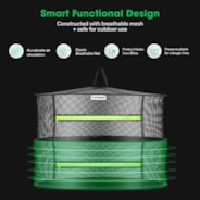 2-Layer Mesh Drying Rack Hanging Design with Green Zippers