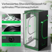 Smart Growbox Komplettset 100 x 100 x 180 cm, Komplettes Grow-Set mit GrowHub E42A+, 1680D Mylar Growzelt, Vollspektrum LED Pflanzenlampe und effizientem Belüftungssystem
