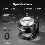 30X Rechargeable Loupe Magnifier with Optical Glass Lens and Lights