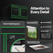 Grow Tent 10x10 S108, 24-32 Plants Use, 600D Light-proof Oxford, 120″ x 120″ x 80″, For Indoor Plants Growing