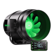 AeroZesh G8 Inline Fan 8″ with E42A Temp. Humidity WiFi Controller, PWM-Controlled EC Fan for Grow Tent Ventilation