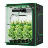 Smart Grow Tent Kit Pro 5x5, 6-Plant Complete System, with WiFi E42A+ Controller, 3x 200W AeroLight Wing SE LED Grow Light, and 6-inch AeroZesh G6 Ventilation Comb
