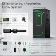 Smart Growbox Komplettset Pro 70 x 70 x 160 cm, Komplettes Grow-Set mit 2-in-1 LED-Lampe mit anpassbarem Spektrum, intelligenter GrowHub-Automatisierung, effiziente Belüftung & 360°-Luftzirkulation, 2000D Mylar-Growzelt