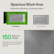 2-in-1 Trimming Tray 20" x 13", with 150 Micron Mesh Sifter, Bottom Harvest Bin, Brush and Magnifying Card, Green