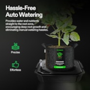4-Pack Self-Watering Fabric Pot Base and Grow Bags Set, Auto-Irrigation Water Delivery System with Reservoir Meter