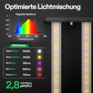 VSFL4300 Full Spectrum LED Grow Light Bar 430W, Foldable Design with 6 Dimming Option, 4 x 4 Ft. Coverage