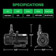4500GPH Submersible Water Pump 220W Ultra Quiet Pump High Lift for Pond Waterfall
