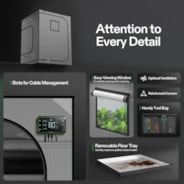 Gray Grow Tent 5x5 G558, 6-10 Plants Use, High Reflective Mylar, 60″ x 60″ x 80″, For Indoor Plants Growing