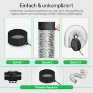 10 cm Growbox Luftkanalfilter- und Lüftungsabdeckung mit Gummizug und Befestigungsschnalle, 2 Stück