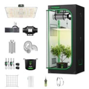 Complete Grow Tent Kit 2.3x2.3 Indoor Grow System with GrowHub WiFi Controller, Efficient Ventilation & Full-Spectrum LED Grow Light, 1680D Mylar Lightproof Tent 28"x28"x63"