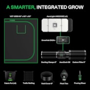 Smart Growbox Komplettset 150 x 150 x 200 cm, Komplettsystem für 6 Pflanzen GIY-SGS-55, mit WiFi E42A+ Controller, 3 x 200W AeroLight Wing SE LED Pflanzenlampe und 15 cm AeroZesh G6 Abluftset