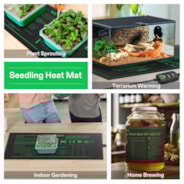 Seedling Heat Mat with Dual Digital Display Thermostat, 48" x 20.75" Black Warm Hydroponic Heating Pad for Seed Germination 2 Pack