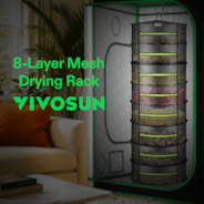 8-Layer Mesh Drying Rack Hanging Design with Green Zippers